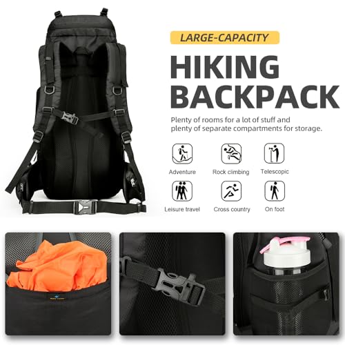 60L Hiking Backpack for Men and Women Lightweight Camping Hiking Backpack with Rain Cover Large Waterproof Travel Backpack Backpacking Pack