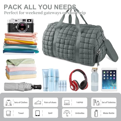 Quilted Travel Duffle Bag Gym Bag for Women