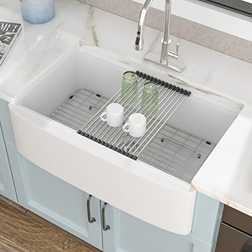 33 White Farm Sink Workstation