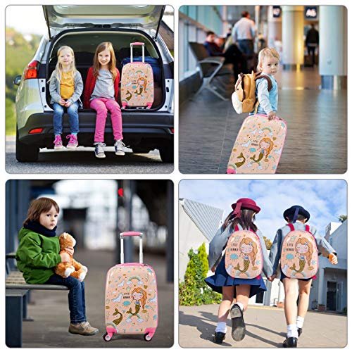 Kids Luggage 12" Toddler Backpack & 18" Travel Suitcase with Wheels (2 Count)