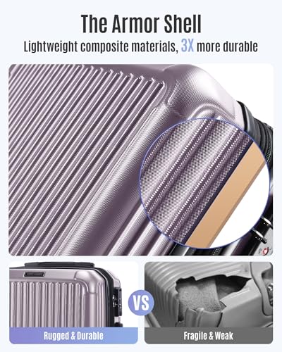 3 Piece Luggage Sets With Spinner Wheels Hardshell TSA Lock
