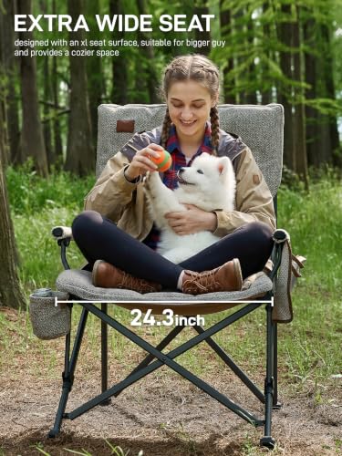 Padded Oversized Folding Camping Chair for Adults