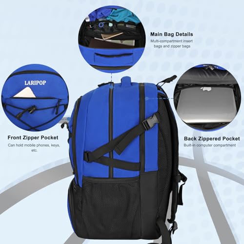 Basketball Backpack Large Sports Basketball Bag with Dedicated Ball Slot & Ventilated Shoe Compartment for Soccer Volleyball Gym Training Travel