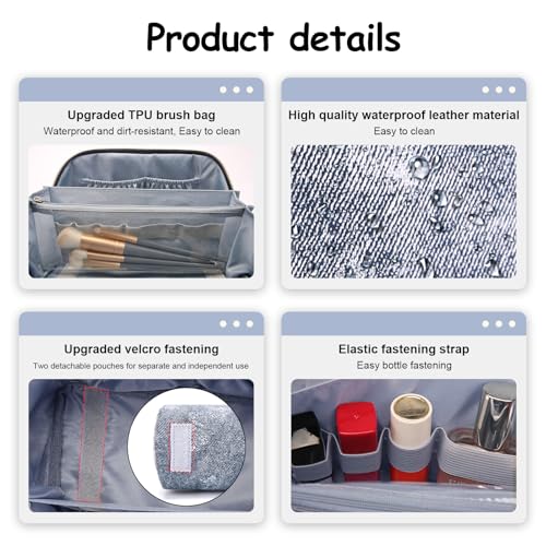 Travel Makeup Bag Cosmetic Bags for Women (3 Count)