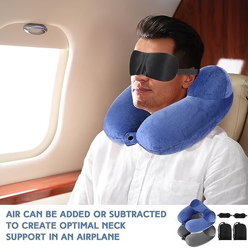 2 Pack Inflatable Travel Neck Pillow for Airplanes (2 Count)