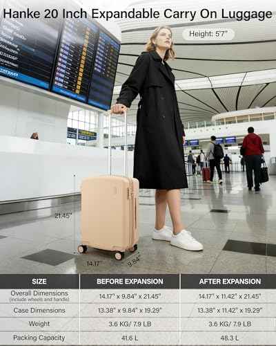 20 Inch Expandable Carry On Luggage
