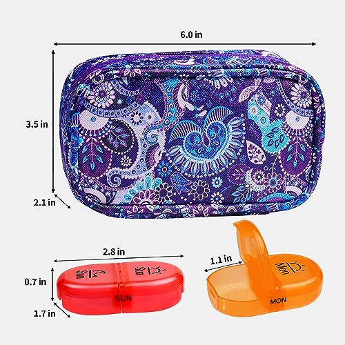 Weekly Travel Pill Organizer 2 Times a Day AM PM Rainbow Pill Box