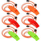 6PCS Safety Survival Whistles with Adjustable Reflective Lanyard