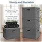 Large 17" 36 Quart Collapsible Stackable Storage Bins with Lids (3 Count)