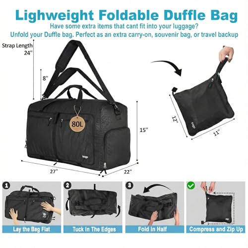 Travel Duffle Bag for Women & Men. Duffel Bag for Traveling & Camping