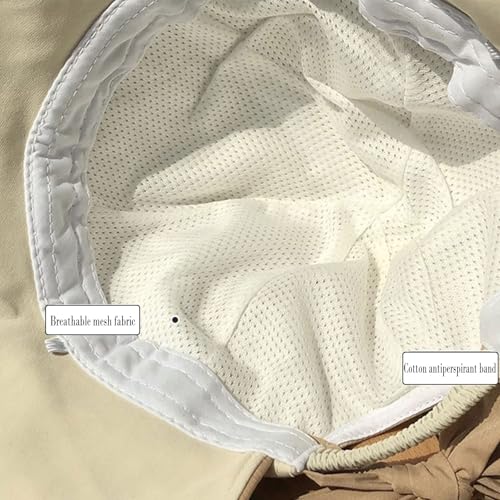 Wide Brim Hats for Woman Foldable Hats Sun Hats for Women uv Protection Bowknot Bucket hat Adjustable hat with Ponytail Hole Khaki