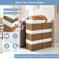 Large 17" 42 Quarts Collapsible Stackable Storage Bins with Lids [3 (3 Count)