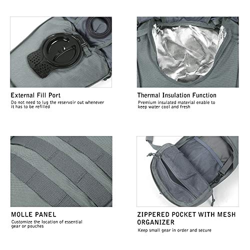 Tactical Hydration Backpack with 3L Water Bladder
