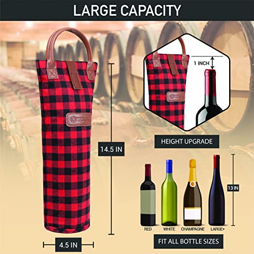 Single Bottle Wine Bag Carrier Insulated Wine Cooler Tote