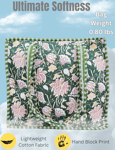 100% Cotton Quilted Tote Bag For Women