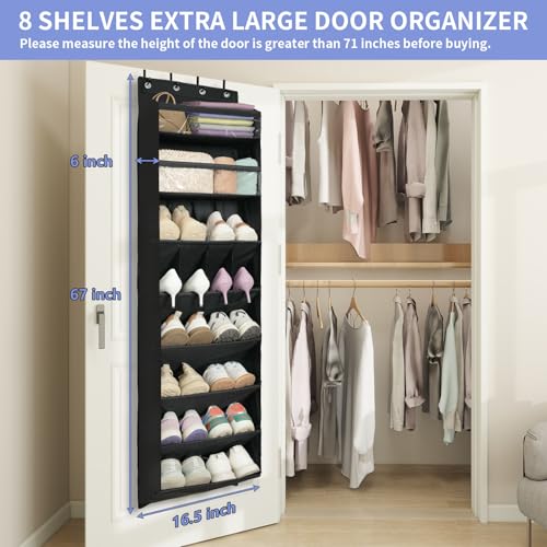 1 Pack 8 Shelves Over The Door Shoe Organizer