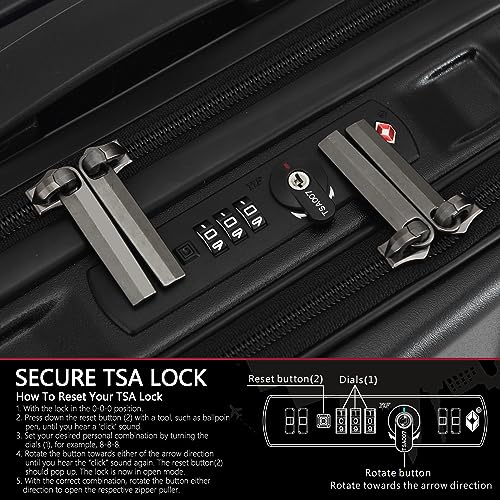 16" Carry on Luggage with 2 Laptop Compartments Airline Approved