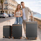 Checked Suitcase 24in Expandable ABS+PC Side Handle luggage Black