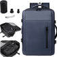 Vacuum-sealed travel computer backpack, Water-Resistant, With vacuum pump, Multiple Compartments, Anti-theft combination lock(Blue)