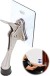 Door Stopper with Adhesive Bracket Stickers, No Drilling or Tools Needed, Available for All Doors, Door Holder, Heavy Door Stop, KickDown Door Stoppers, Bottom of Door by HASHI (Satin Nickel/Bracket)
