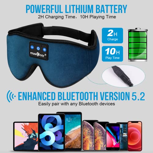 Bluetooth 5.4 Sleep Headphones Sleeping Eye Mask Earbuds Headband