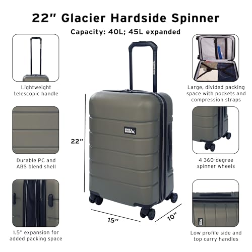 Glacier Hardside Spinner Durable PC