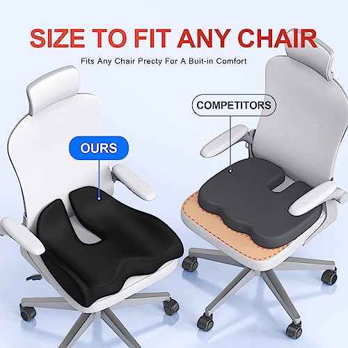 Memory Foam Seat Cushion Relieves Sciatica & Tailbone Pain