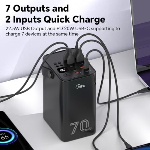 70000mAh Power Bank High Capacity 20W PD 3.0 Fast Charging 22.5W Max Large Power Bank