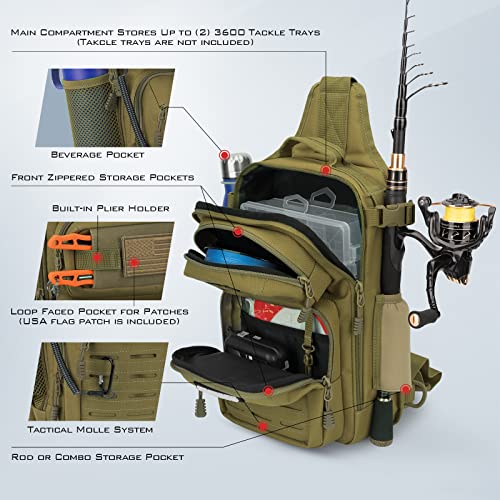 BlowBak Fishing Sling Bag With Rod Holder