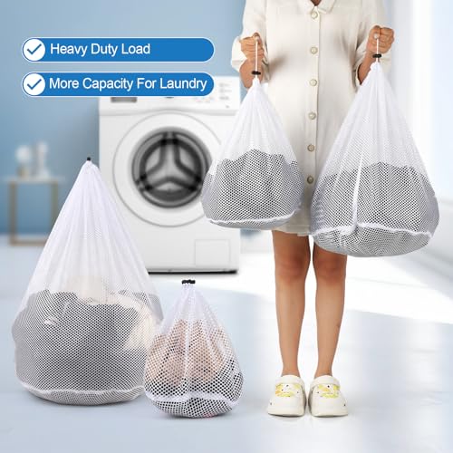 4Pcs Mesh Laundry Bags Washing Machine Mesh Wash Bags for Clothes (4 Count)