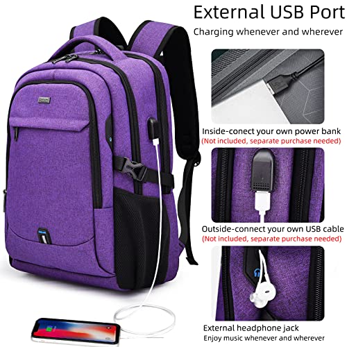 17 Inch Laptop Backpack for Travel Water Resistant College Backpack for Women Laptop Bag with USB Charging Port Work Backpack
