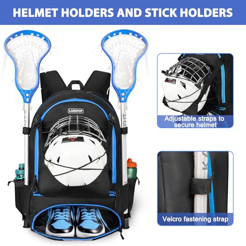 Lacrosse Bag Durable Equipment Backpack with 2 Stick Holders