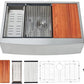 Farmhouse Sink 33 Inch, 33x22 Inch Apron Front Farmhouse Kitchen Sink, 16 Gauge Stainless Steel Undermount Ledge Workstation Deep Single Bowl Luxury Rustic Farm Sinks with All Accessories