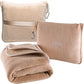 Premium Soft Travel Blanket Pillow Airplane Throws Packable Beige