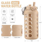 64oz Glass Water Bottle with Straw and Lid