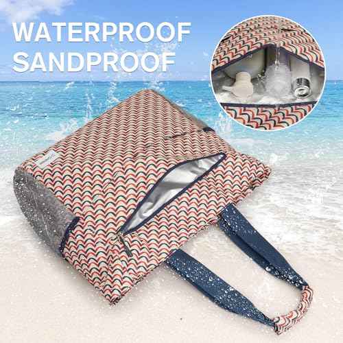 Beach Bag Waterproof Sandproof Large Capacity Foldable for Women