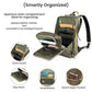 Leather Laptop Backpack for Men with Trolley Strap 16L Slim