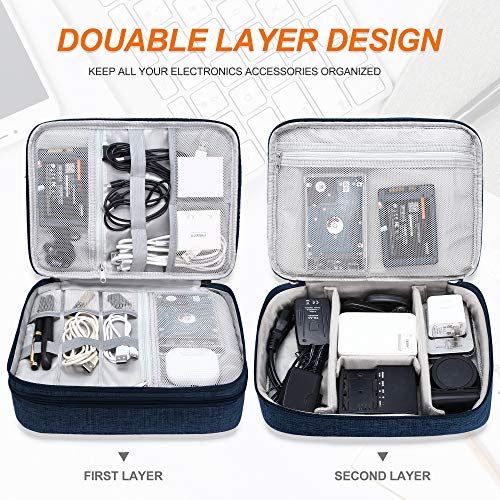 Electronic Bag Travel Cable Accessories Bag Waterproof Double Layer Electronics Organizer Portable Storage Case for Cable