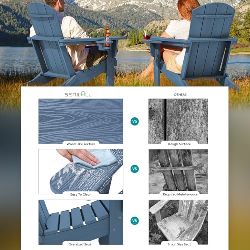 Outdoor Adirondack Chair Set of 6 with 2 Cup Holders (6 Count)
