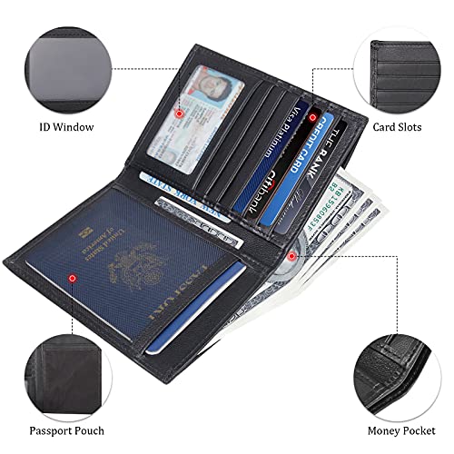 Polare RFID Blocking Napa Leather Passport Holder Travel Wallet For Men and Women