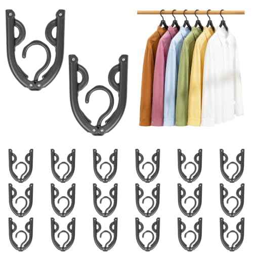 20 Pcs Foldable Plastic Travel Hangers (10 Count)