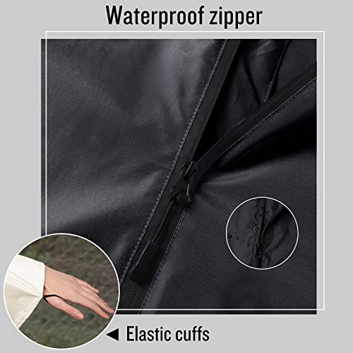 Adult Rain Poncho Waterproof Hooded Zipper Raincoat with Pockets