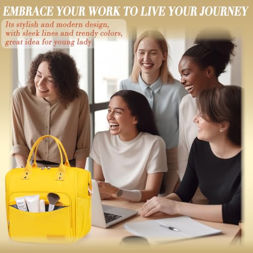 Yellow Lunch Box for Women Insulated Lunch Bag for Young Ladies Lunch Tote Bag