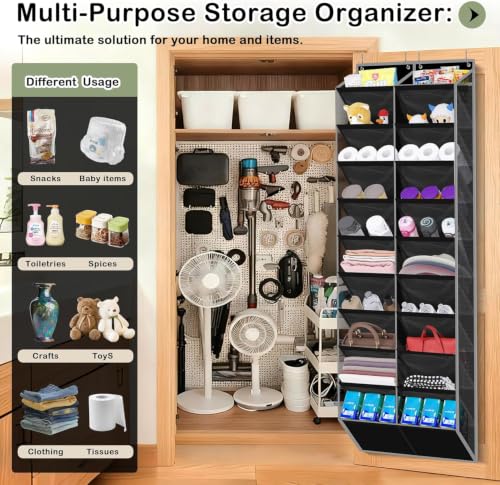 20 Pocket Hanging Shoe Organizer for Door (20 Count)