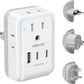 VINTAR European Travel Plug Adapter Kit, Adapter for Europe Plug with 3 USB Ports (2 USB C) 4 AC Outlets, Type C,G,E/F Detachable Attachments, International Power Adapter for Europe UK France Italy
