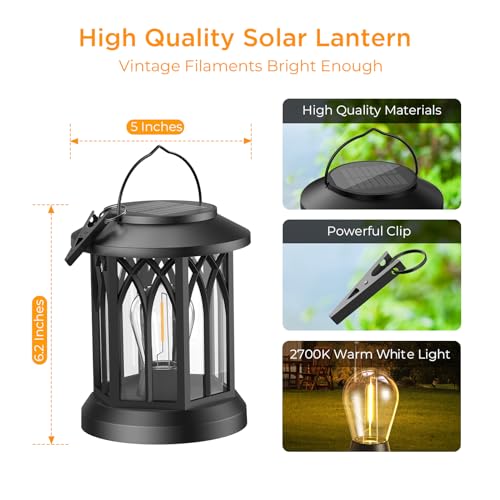 Solar Lanterns Outdoor Waterproof (6 Count)
