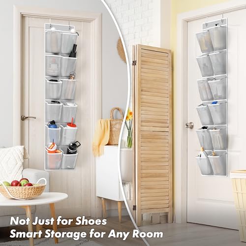 12 Pockets Large Over Door Shoe Organizer (2 Count)