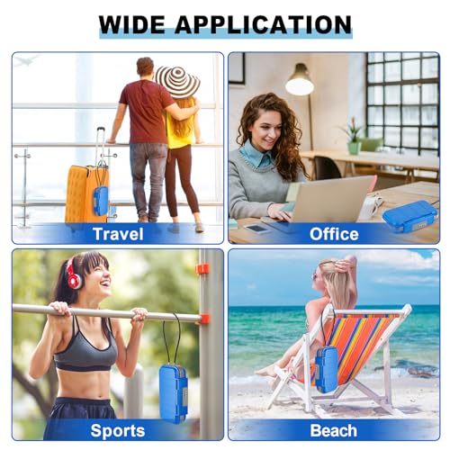 Portable Safe Lock Box with Combination Lock Mini Beach Travel Safe Waterproof Small Lockable Box with Removable Wire Rope Combination Safe Box for Dorm
