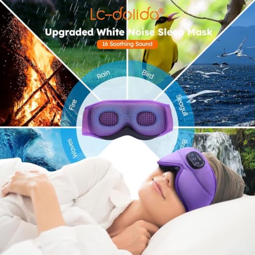 White Noise Bluetooth 5.4 Sleep Eye Mask with Timer