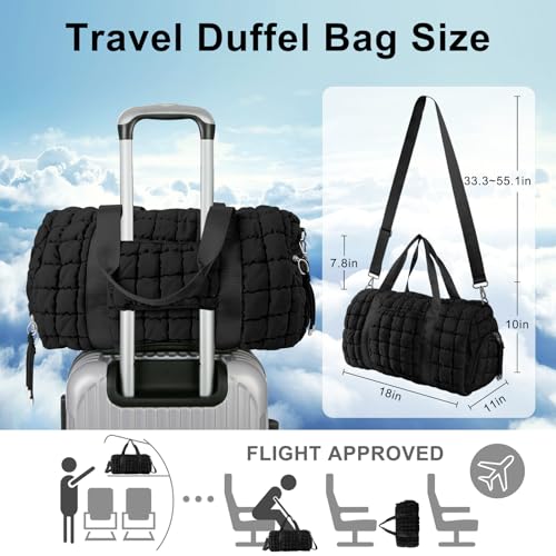 Quilted Travel Duffle Bag Gym Bag for Women